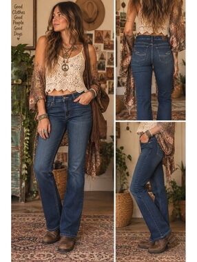 Riders by Lee Mid Rise Straight Leg Jeans Dark Wash 10P